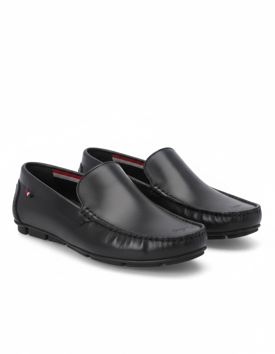 Classic Black Leather Loafers photo 1