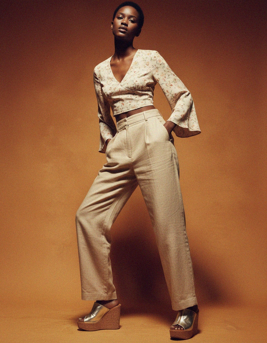 Gold Metallic Cork Wedge Mules photo 3