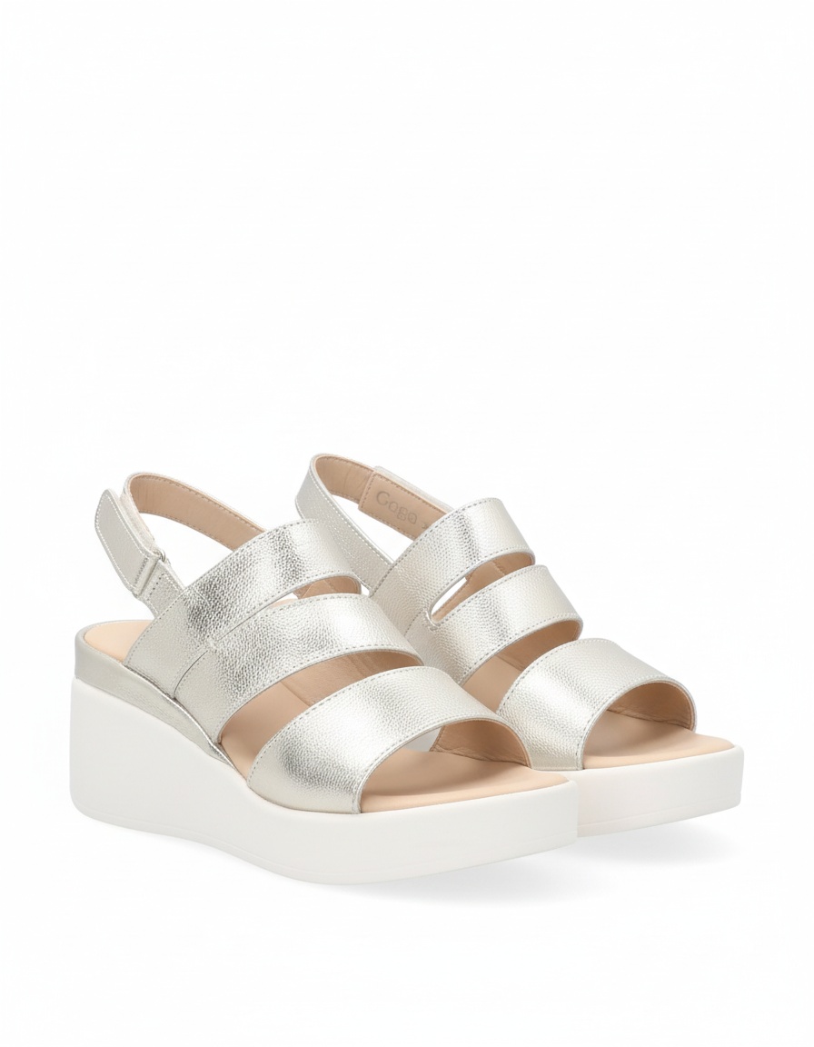 Silver Metallic Platform Sandals photo 1