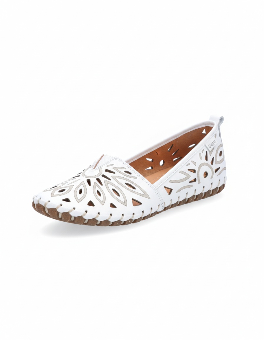 White Perforated Comfort Slip-On Flats photo 1