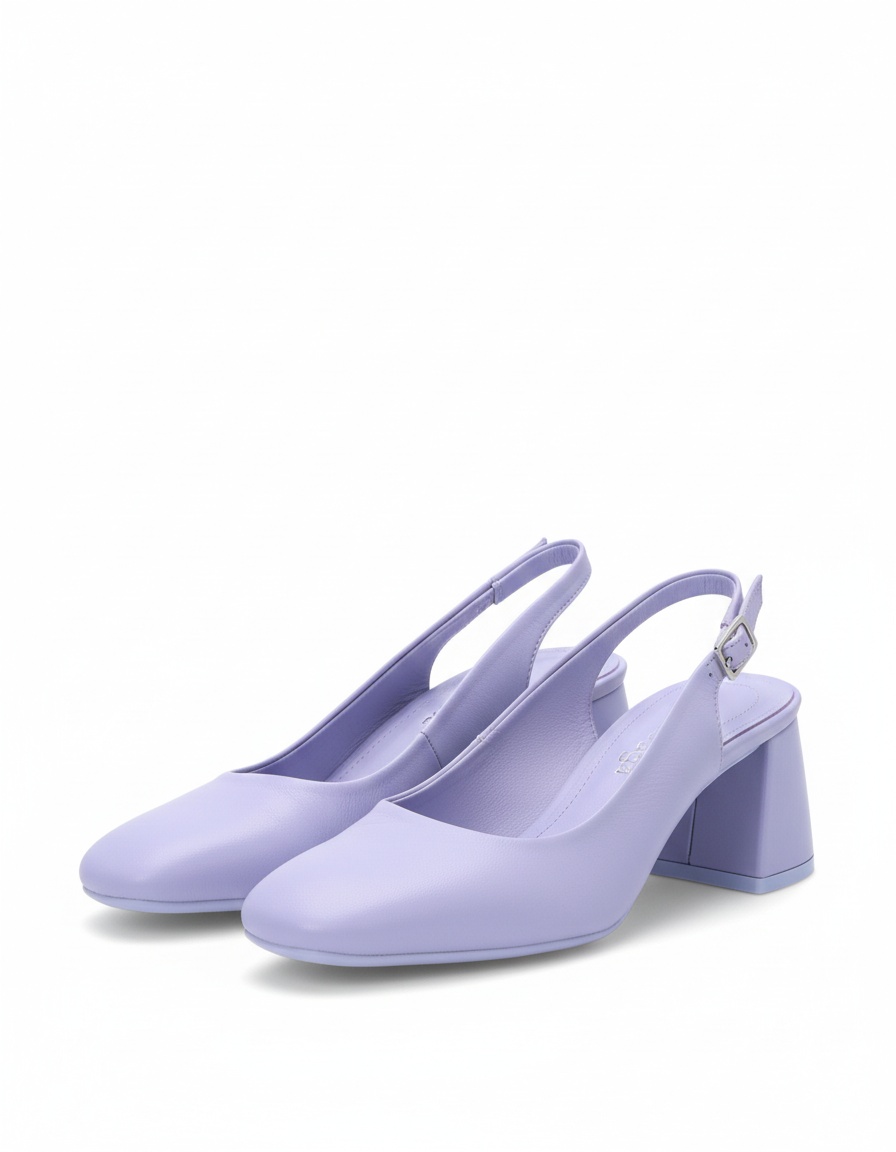 Purple Block Heel Slingback Pumps photo 1
