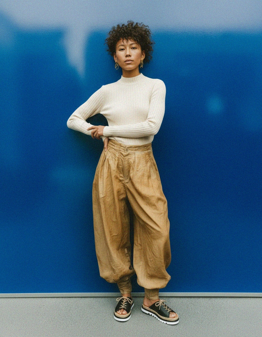 Black Leather Rope-Laced Platform Espadrille Sandals photo 3