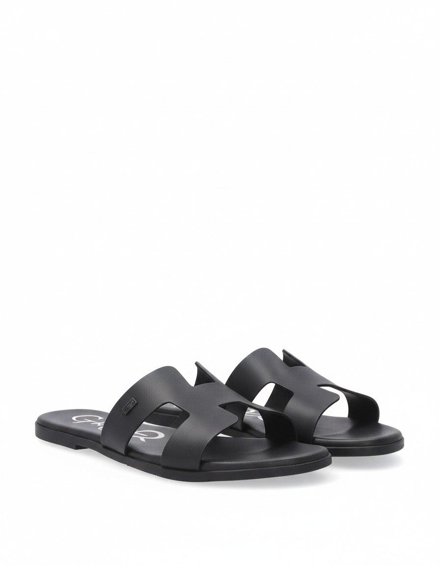 Classic Black H-Strap Slide Sandals photo 1