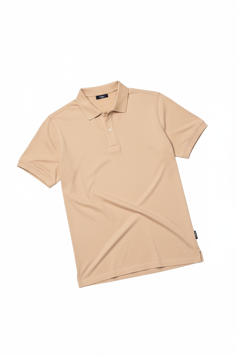Classic Beige Short Sleeve Polo Shirt photo 1