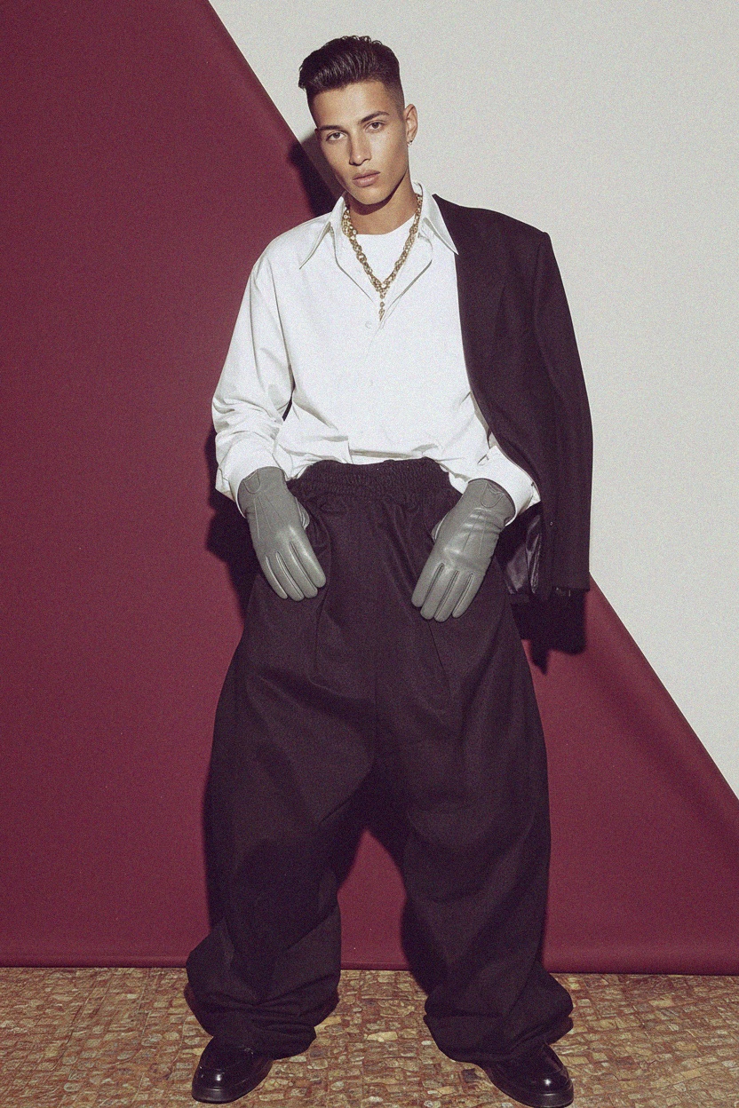 Classic Grey Leather Gloves photo 2