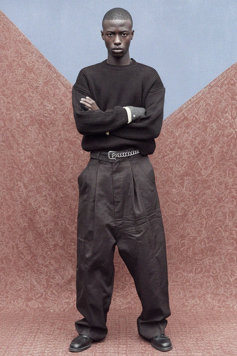 Classic Grey Leather Gloves with Ribbed Cuff photo 2