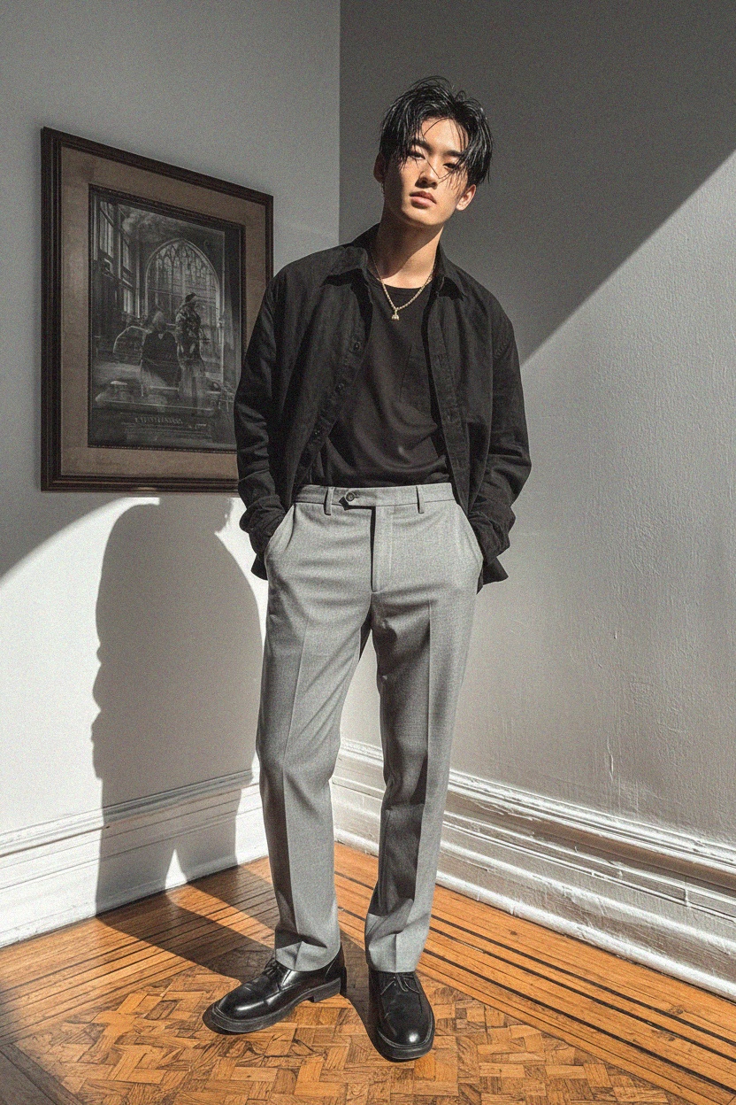 Classic Long Grey Trousers photo 3