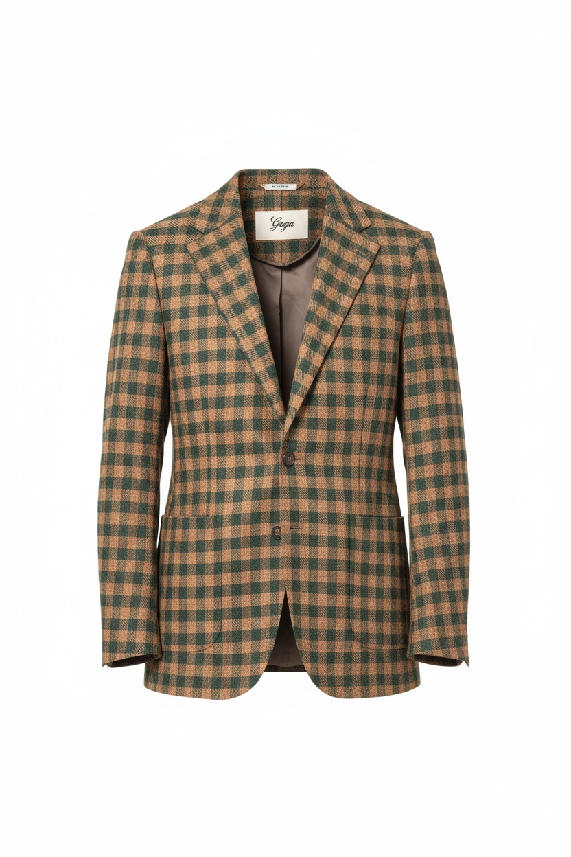 Brown & Green Check Blazer photo 1