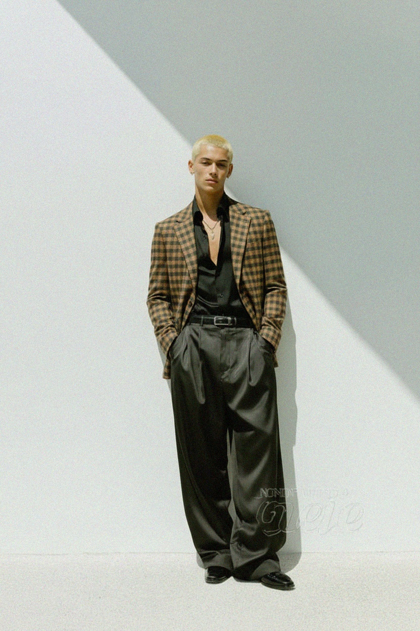 Brown & Green Check Blazer photo 2