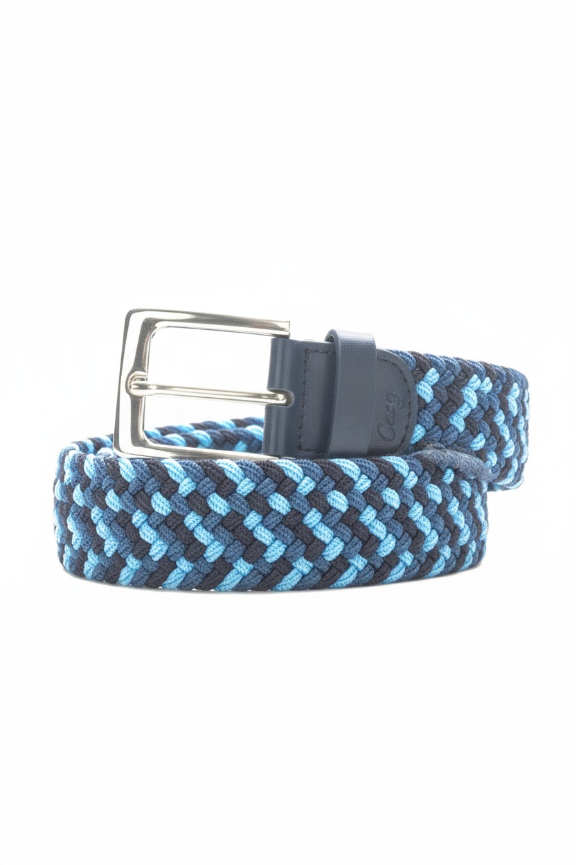 Blue Multi-Tone Woven Elastic Belt photo 1