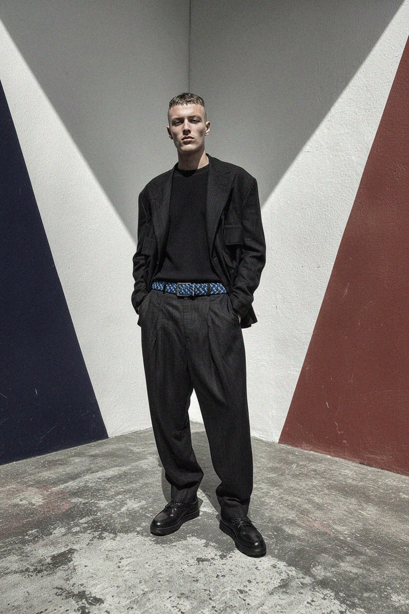 Blue Multi-Tone Woven Elastic Belt photo 2