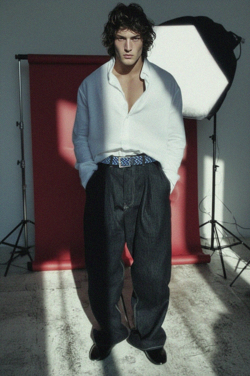 Blue Multi-Tone Woven Elastic Belt photo 3