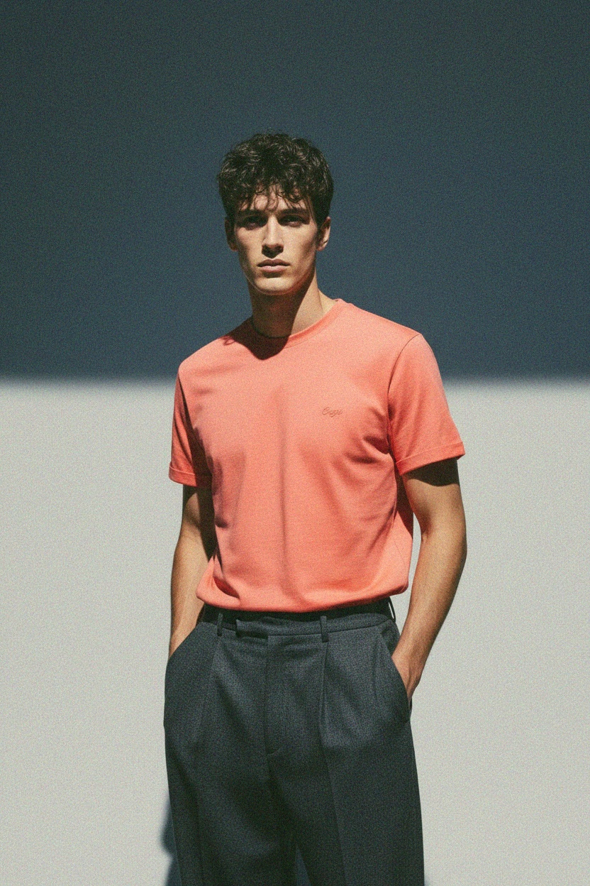 Coral Crew Neck T-Shirt photo 3