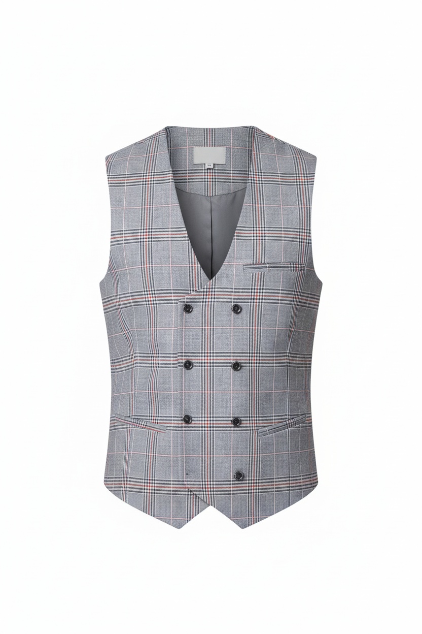 Plaid Double-Breasted Vest photo 1