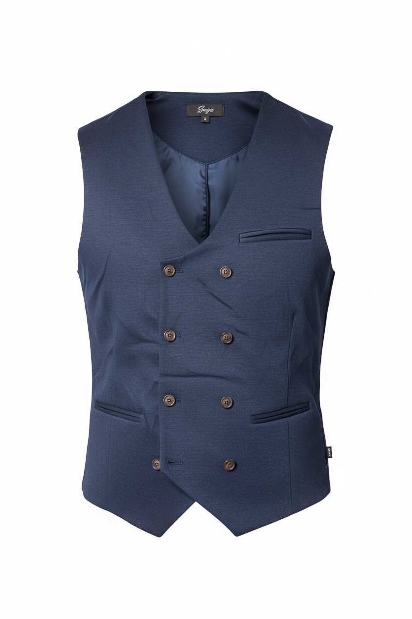 Tailored Blue Double-Breasted Vest photo 1