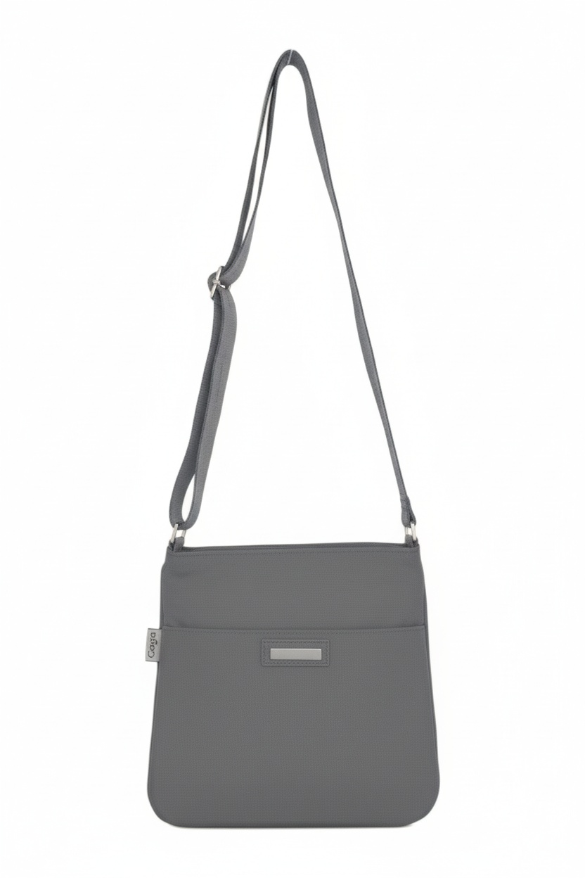 Grey Crossbody Shoulder Bag with Adjustable Strap photo 1