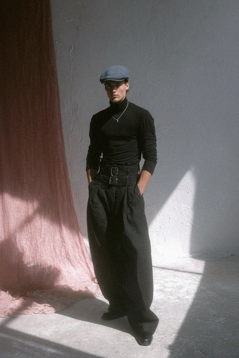 Classic Blue Herringbone Flat Cap photo 2