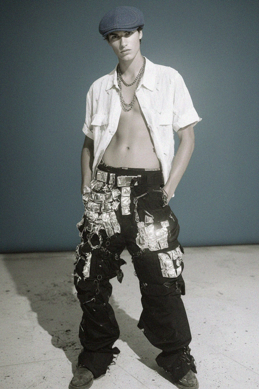 Classic Blue Herringbone Flat Cap photo 3