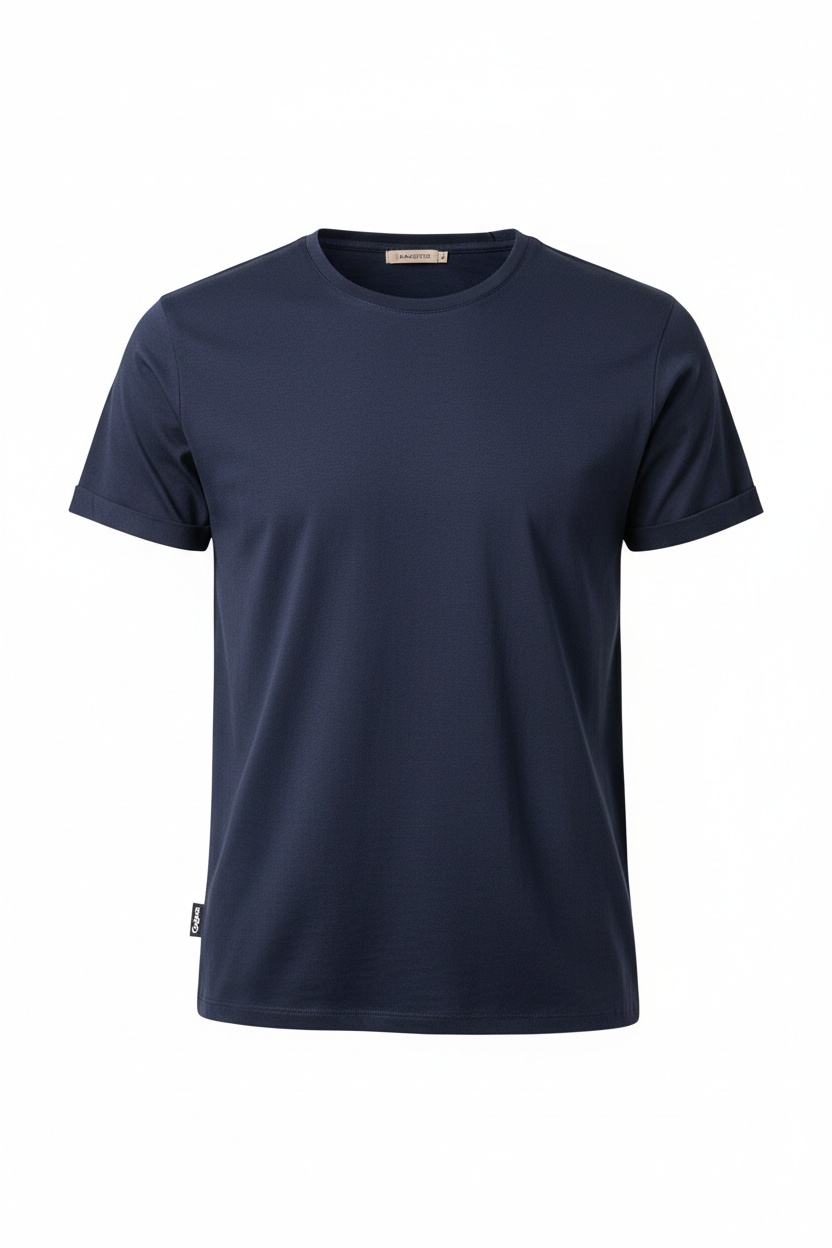 Navy Blue Crew Neck T-shirt photo 1