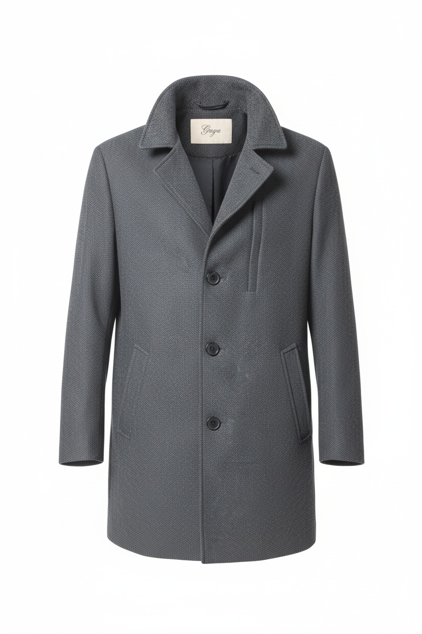 Classic Grey Mid-Length Coat photo 1