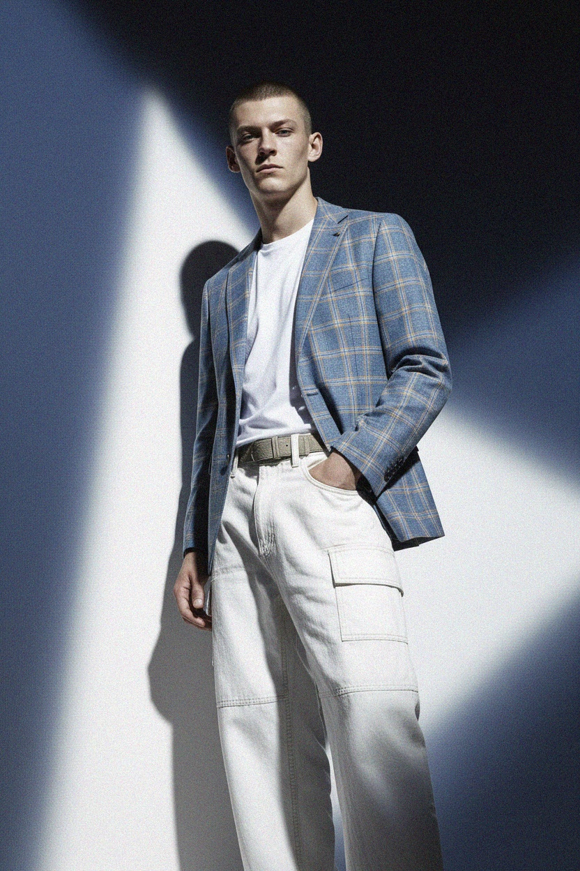 Blue Plaid Blazer for Versatile Styling photo 2