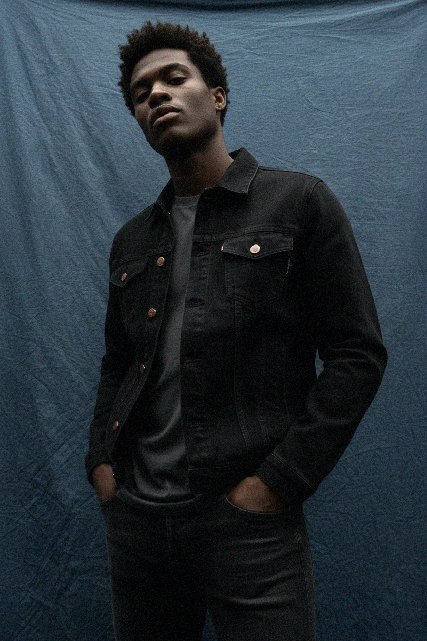 Classic Black Denim Jacket photo 2