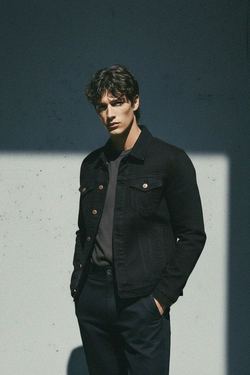 Classic Black Denim Jacket photo 3