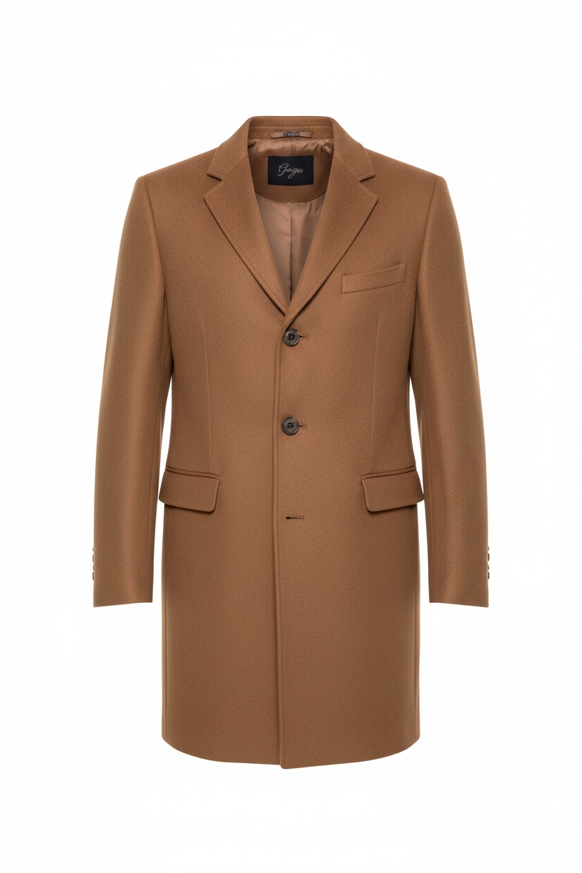 Classic Brown Single-Breasted Overcoat photo 1