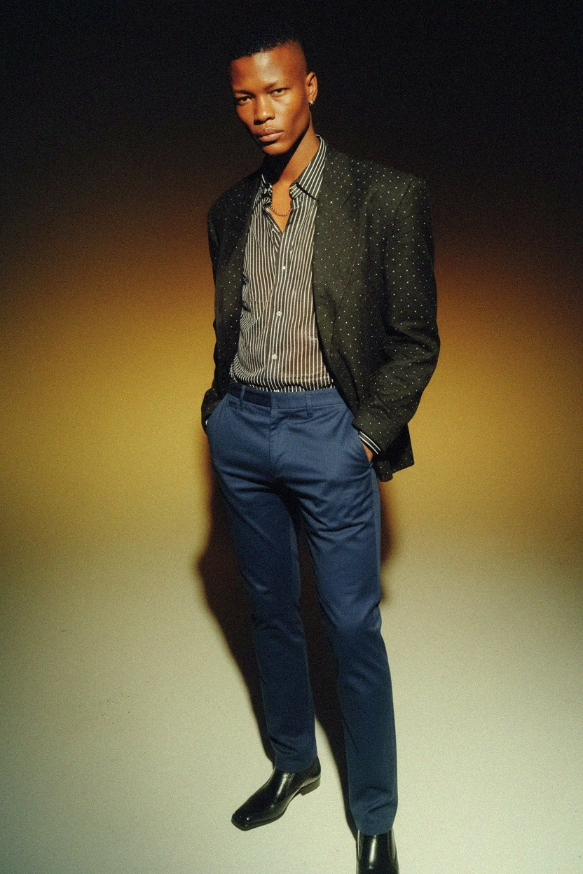 Classic Blue Slim Fit Chino Pants photo 3