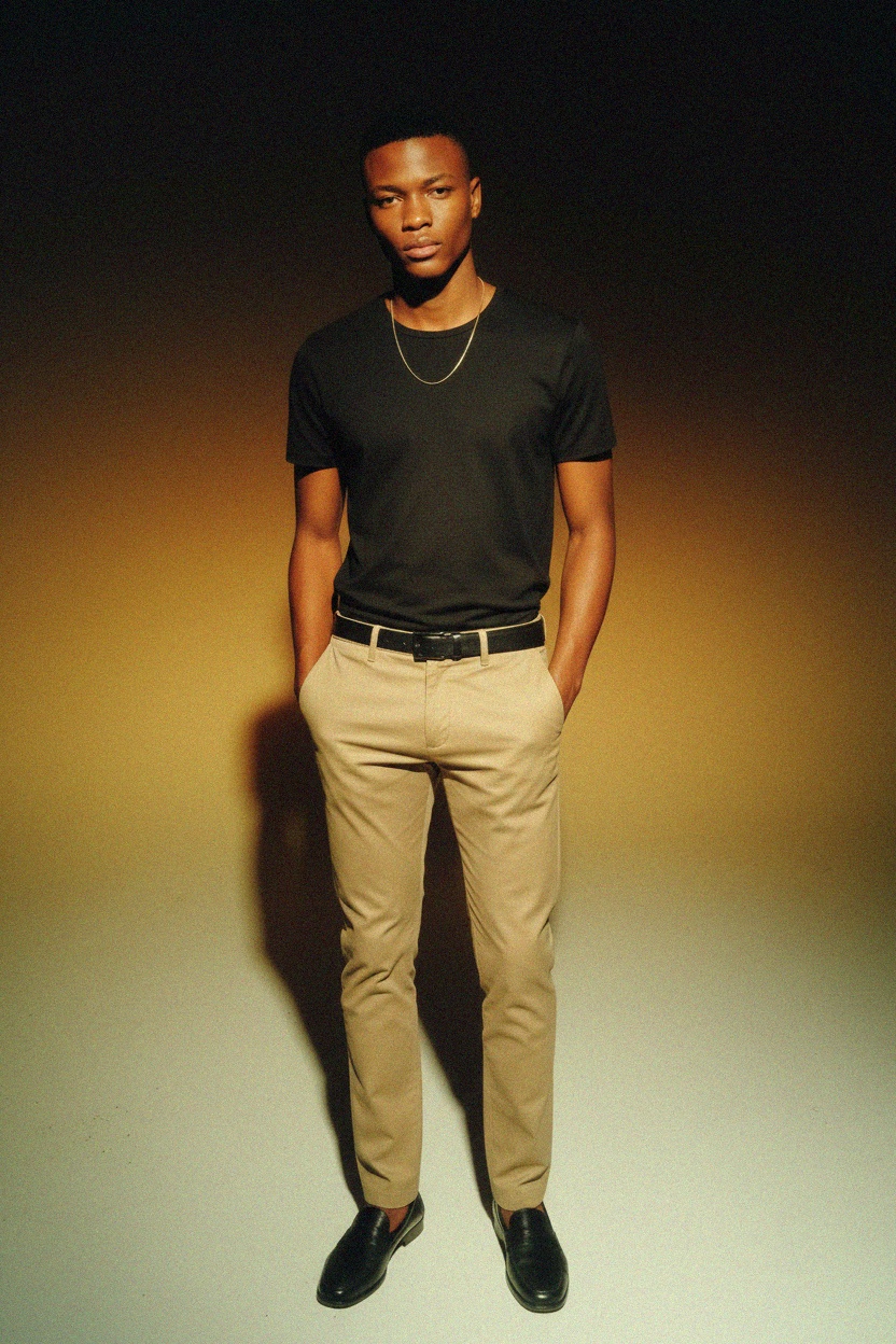 Versatile Regular Fit Beige Chino Pants photo 3