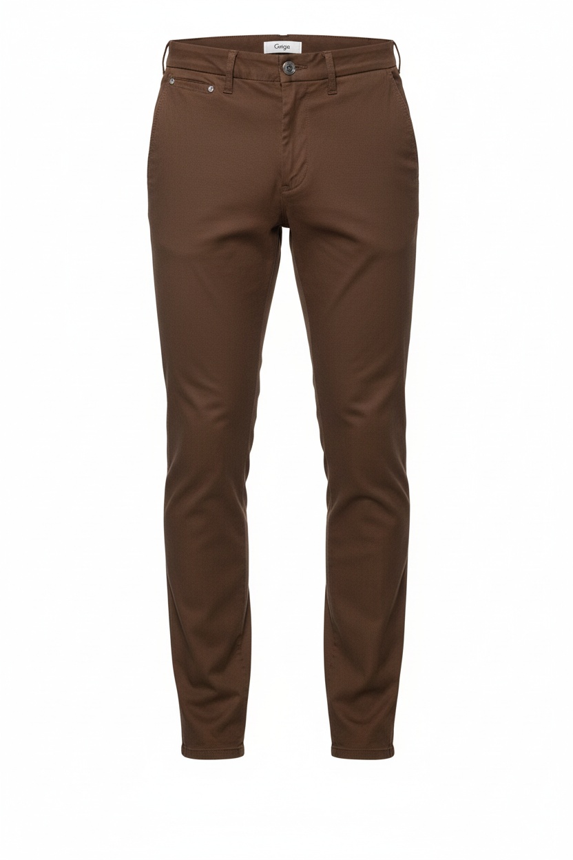 Classic Brown Slim Fit Pants photo 1