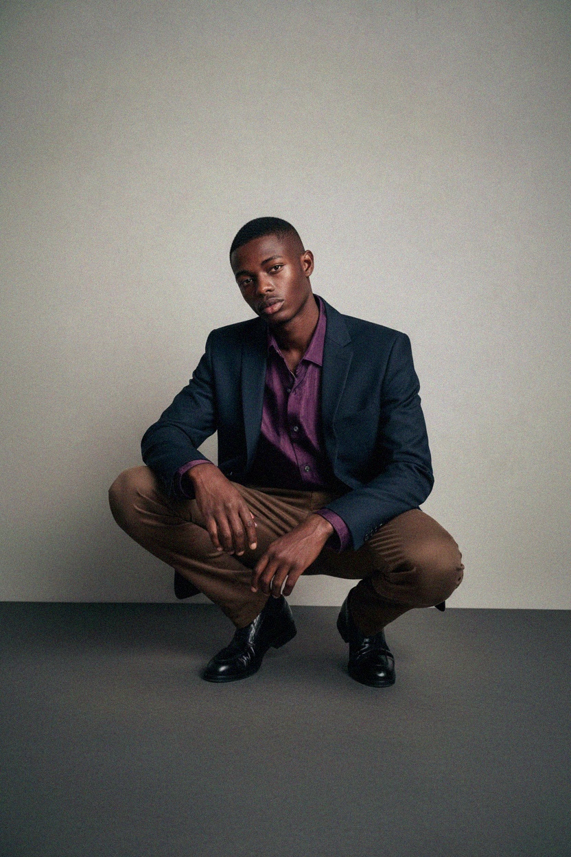 Classic Brown Slim Fit Pants photo 2