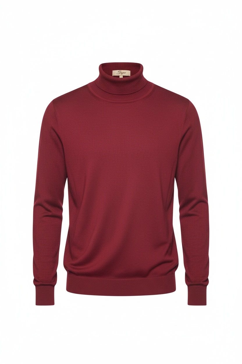 Red Turtleneck Knit Sweater photo 1