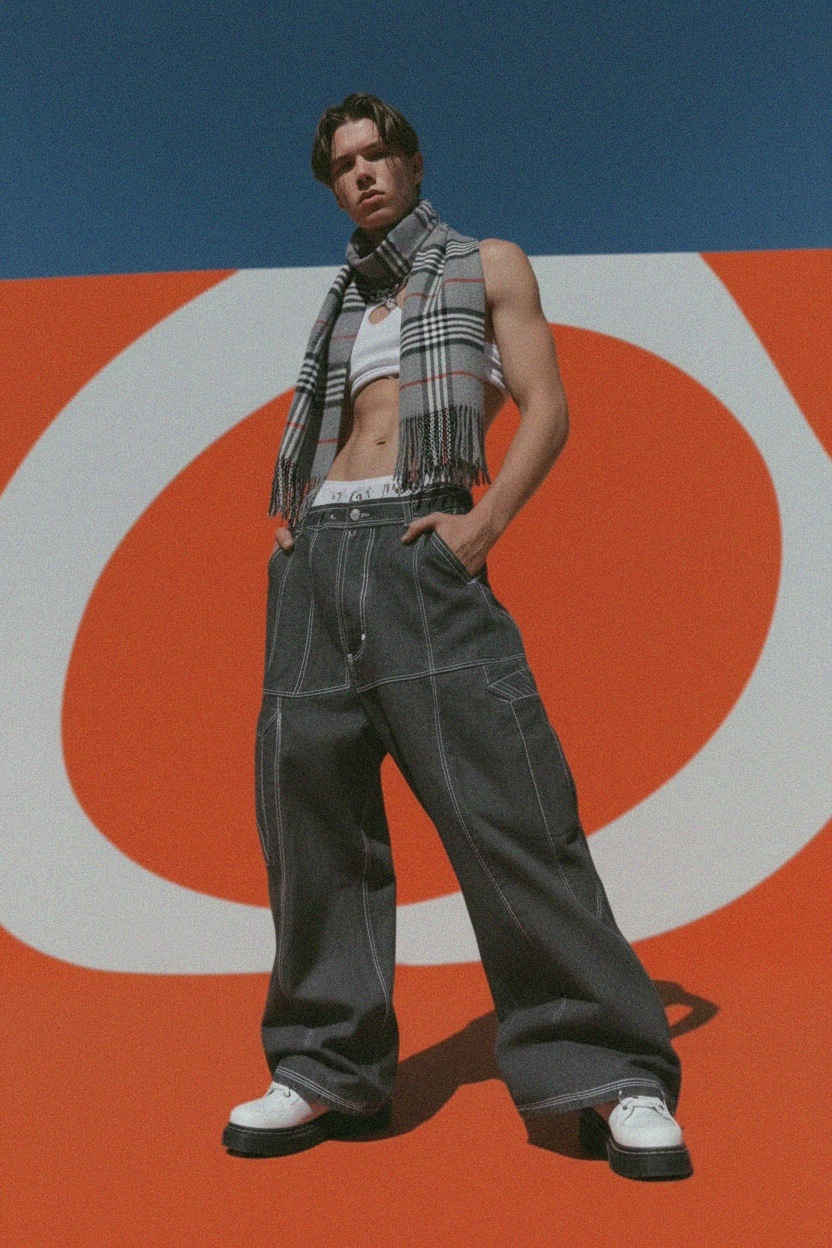 Classic Plaid Scarf with Fringed Edges photo 3