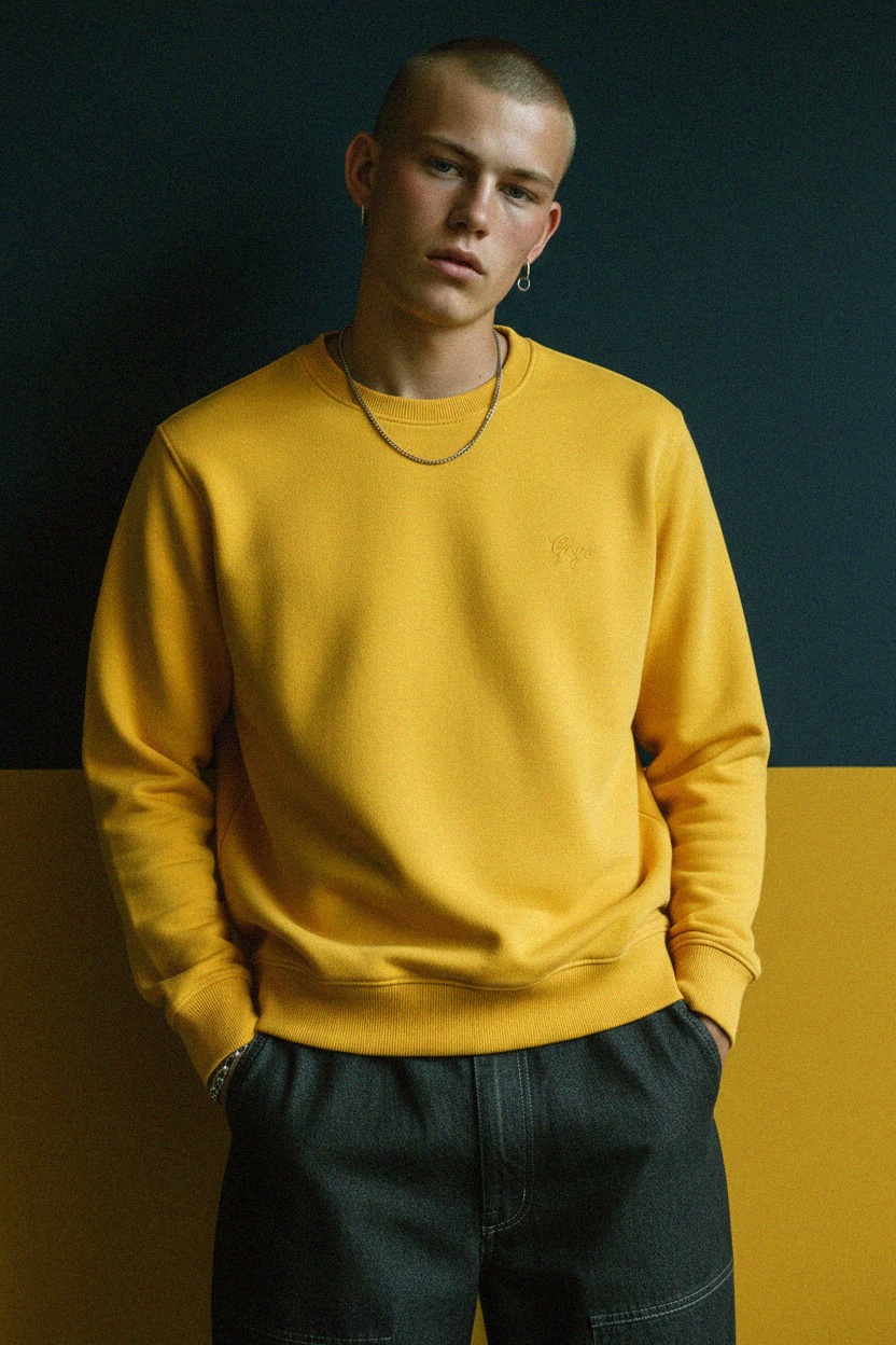 Classic Yellow Crewneck Sweatshirt photo 2