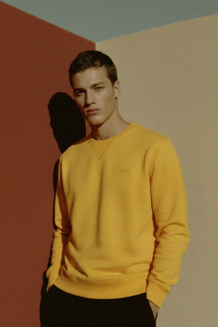 Classic Yellow Crewneck Sweatshirt photo 3