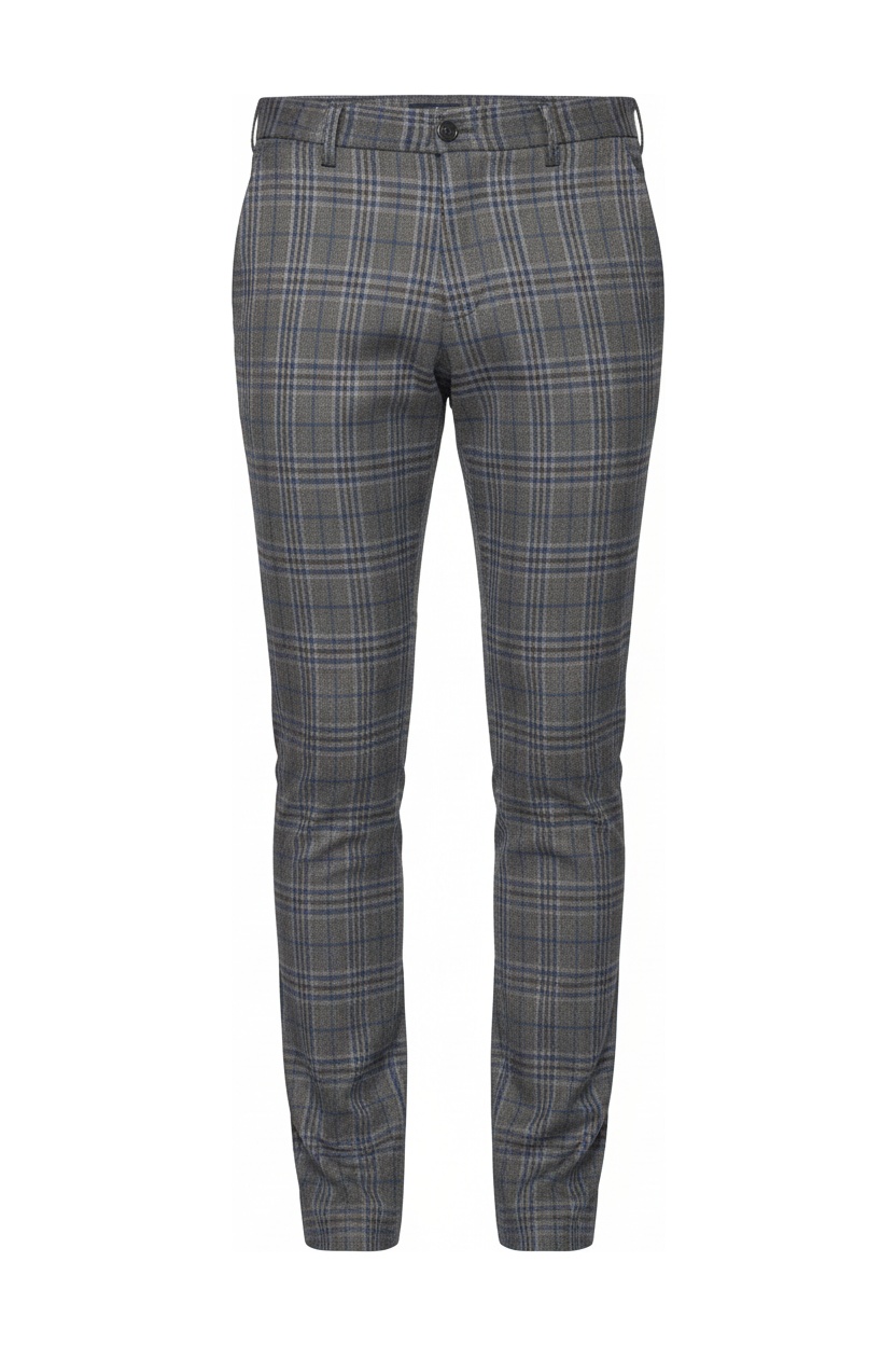 Slim Fit Plaid Trousers photo 1