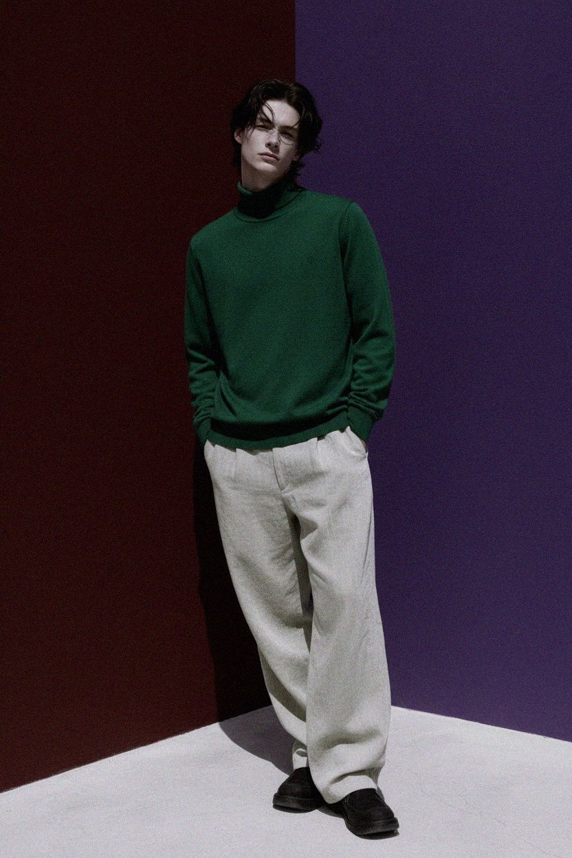 Classic Green Turtleneck Sweater photo 3