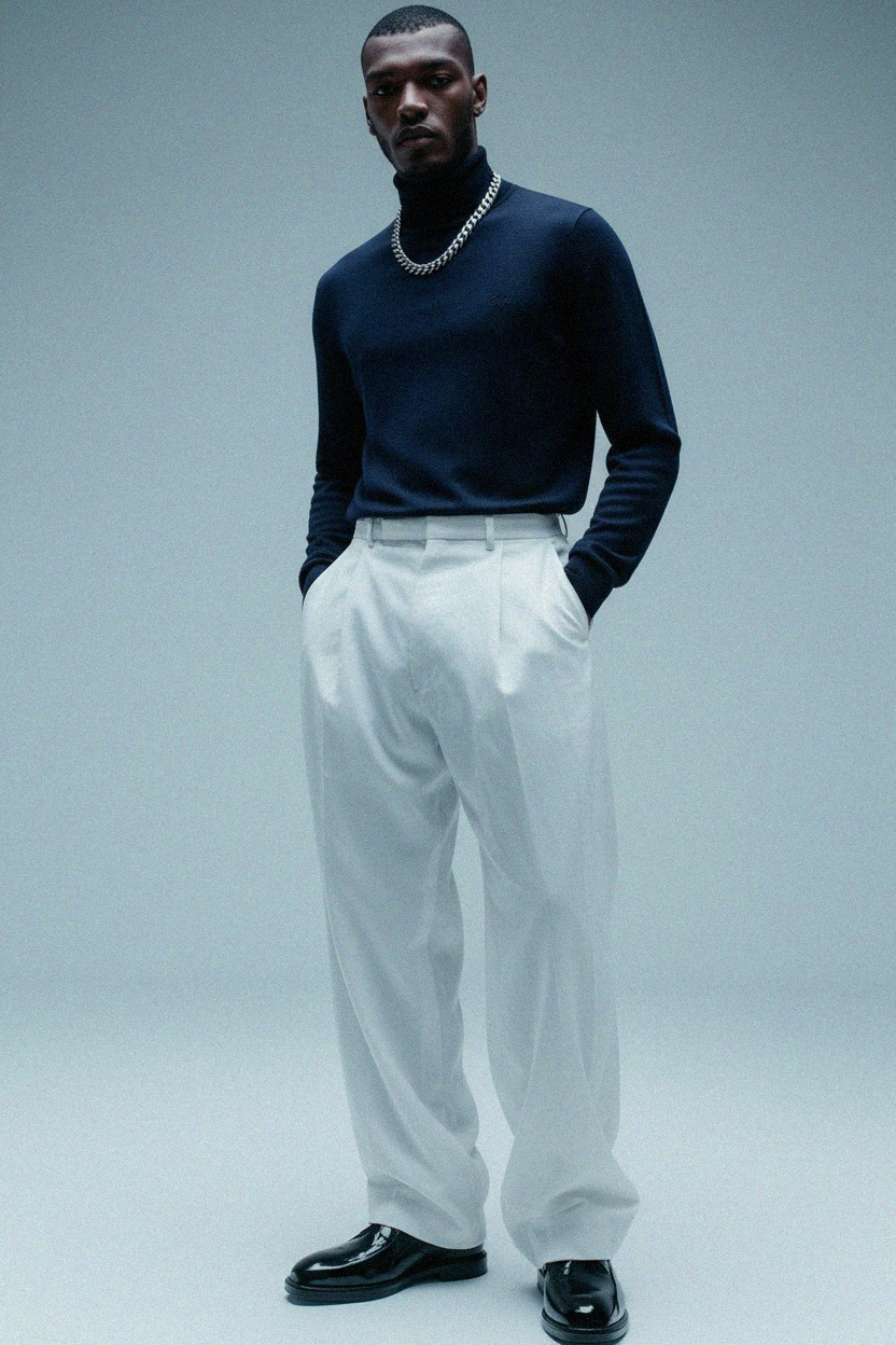 Classic Blue Turtleneck Sweater photo 3