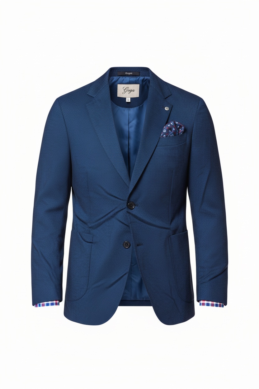 Textured Blue Blazer for Smart Casual Style photo 1