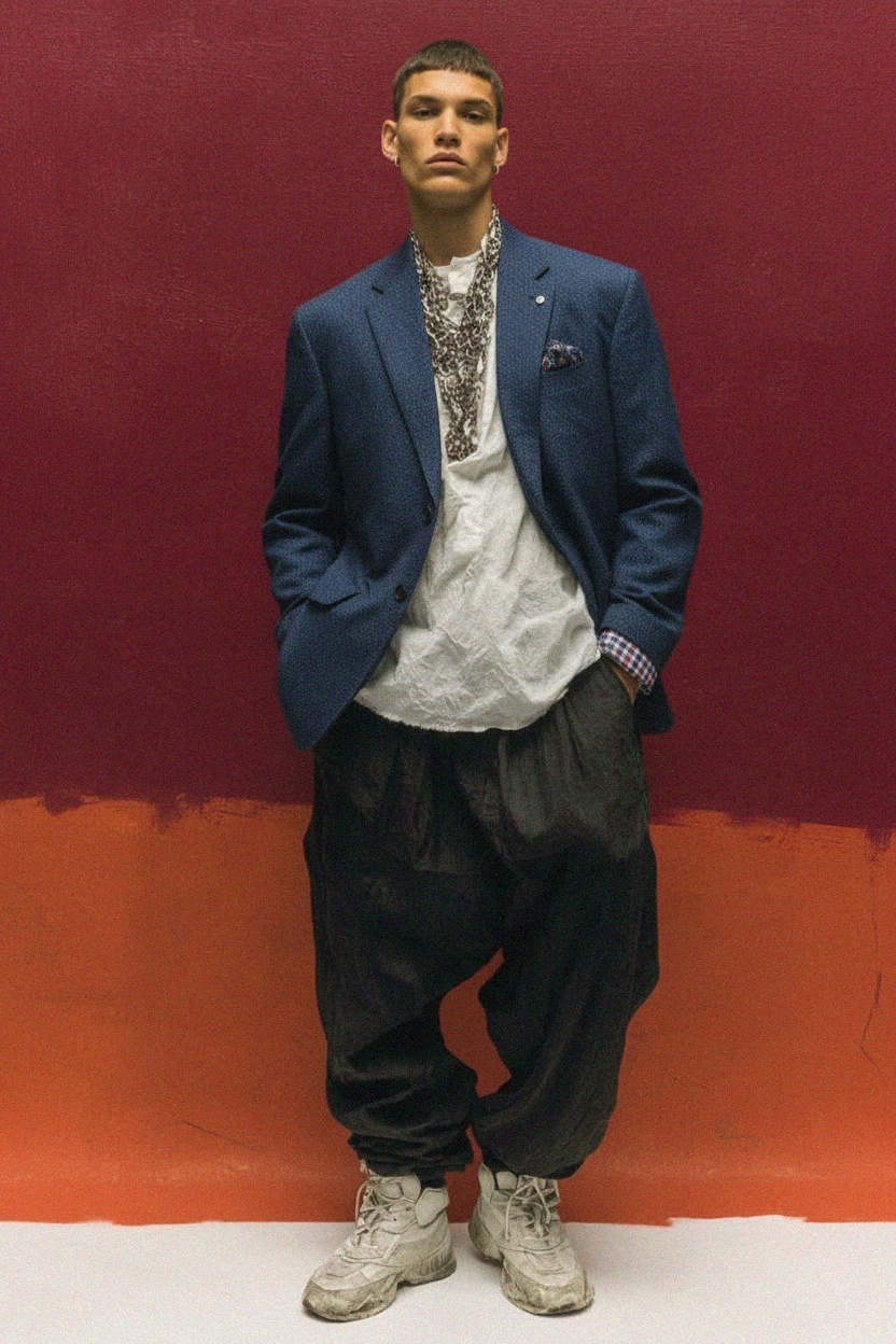 Textured Blue Blazer for Smart Casual Style photo 2