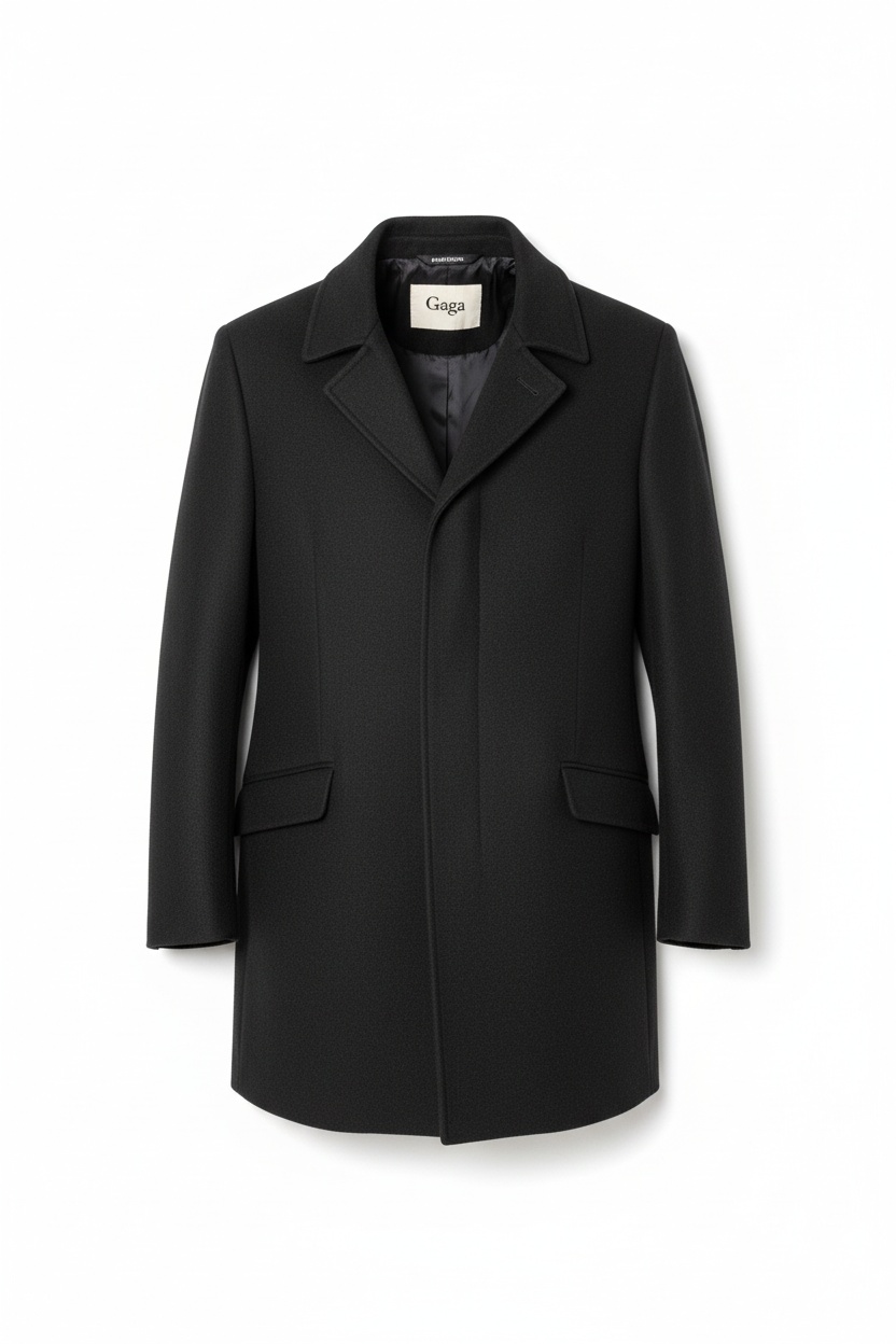 Classic Tailored Black Overcoat photo 1