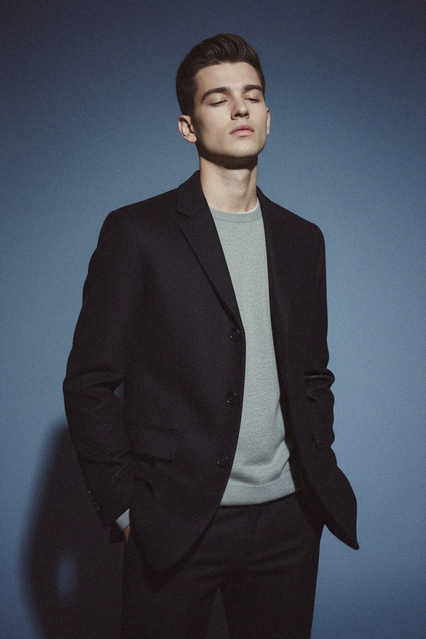 Classic Tailored Black Overcoat photo 3