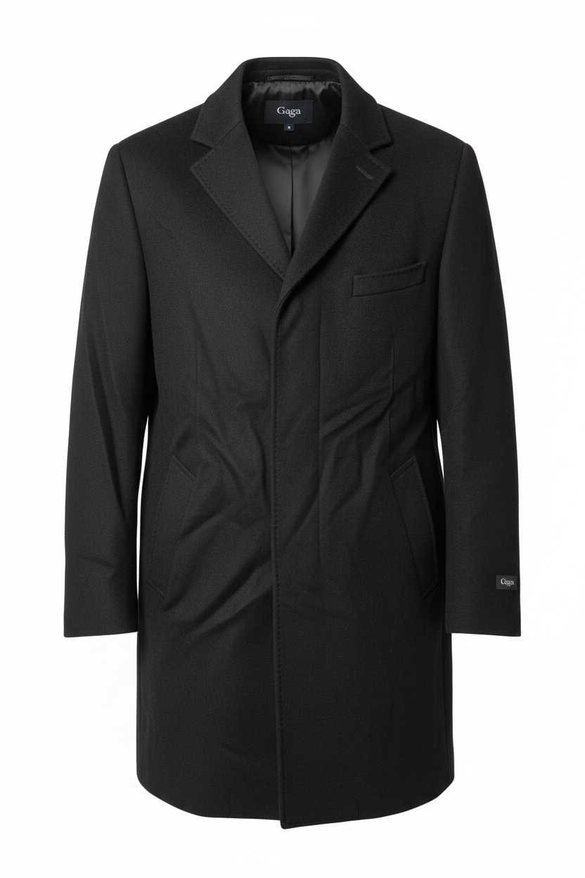 Classic Black Single-Breasted Overcoat photo 1