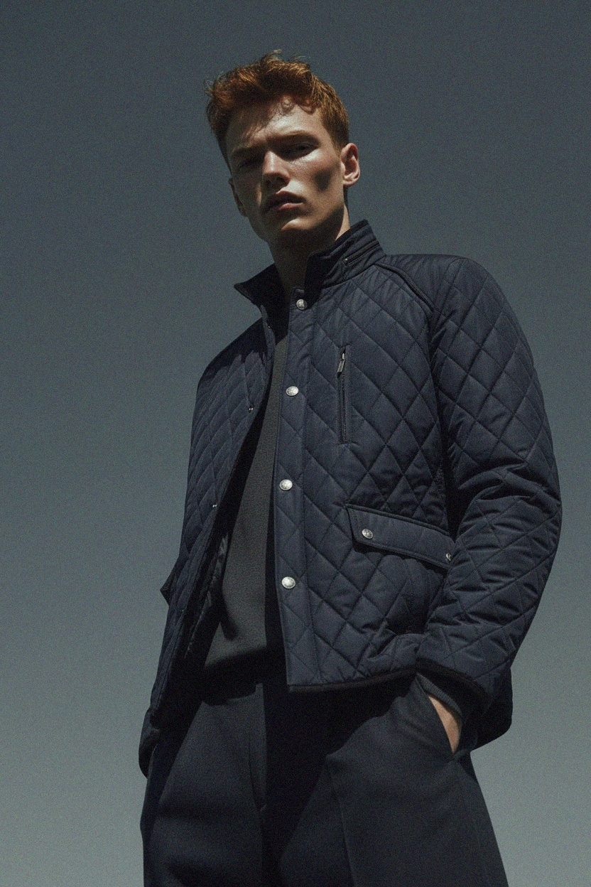 Classic Navy Quilted Jacket photo 2