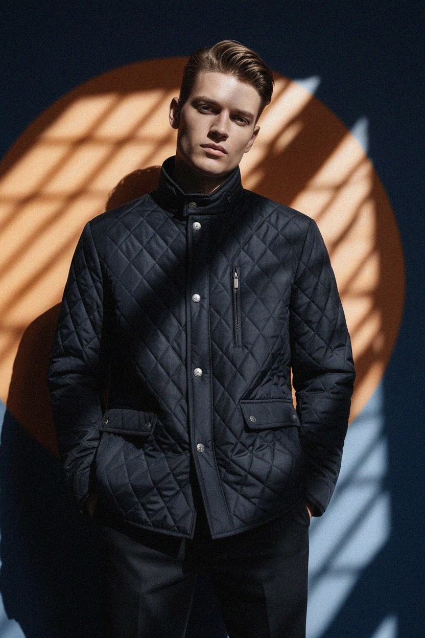 Classic Navy Quilted Jacket photo 3