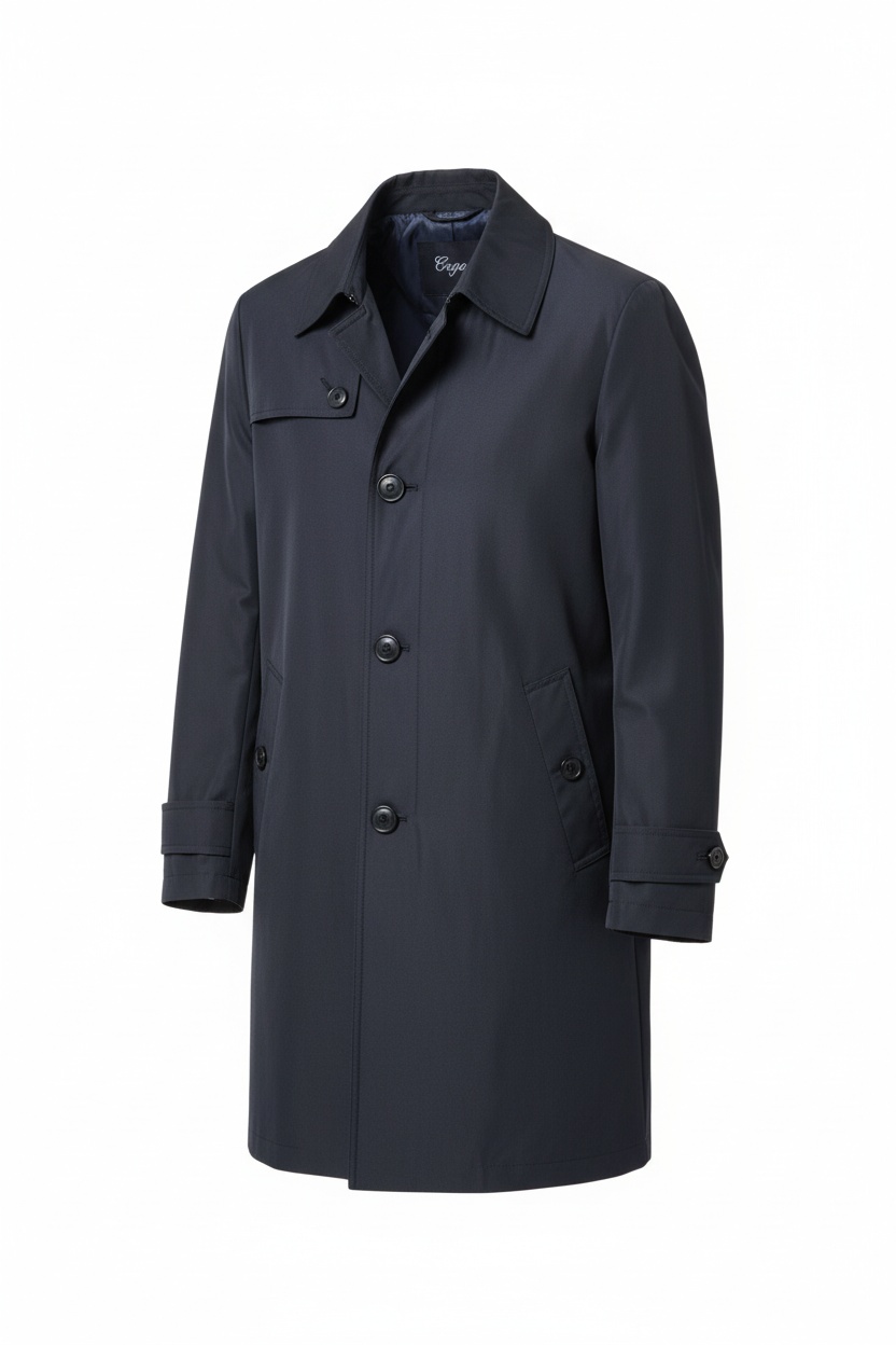 Classic Dark Blue Mac Coat photo 1