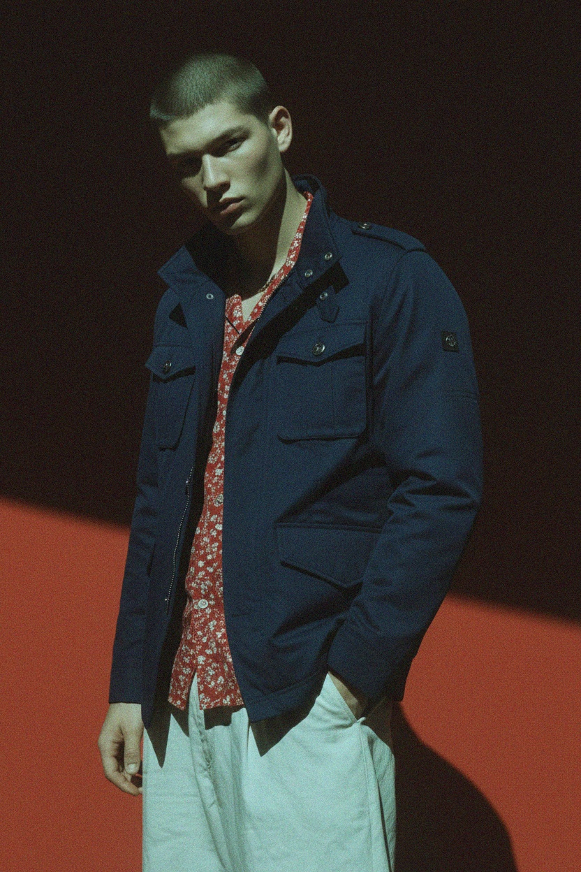 Navy Blue Utility Field Jacket photo 3