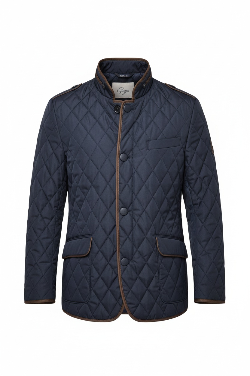 Navy Diamond Quilted Jacket photo 1