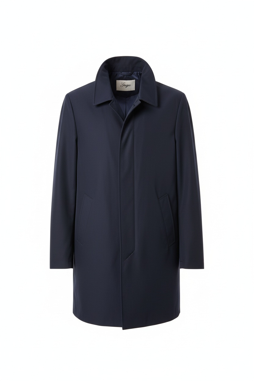 Classic Dark Blue Mac Coat photo 1